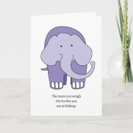 Paarse Olifant Verjaardagskaart Kaart