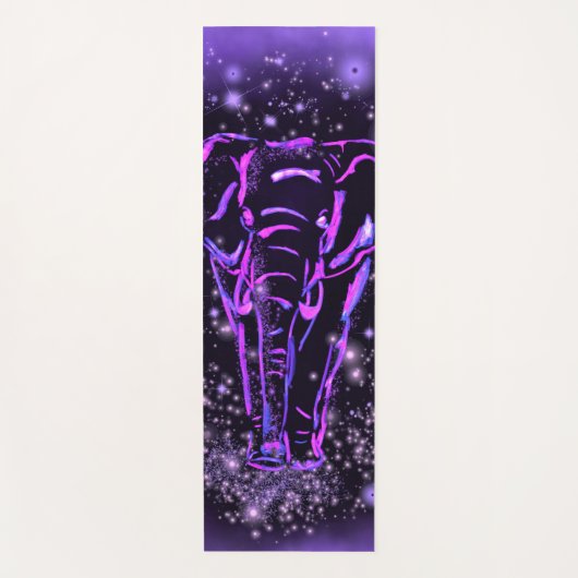 Paarse Olifant Yoga Mat (Voorkant)