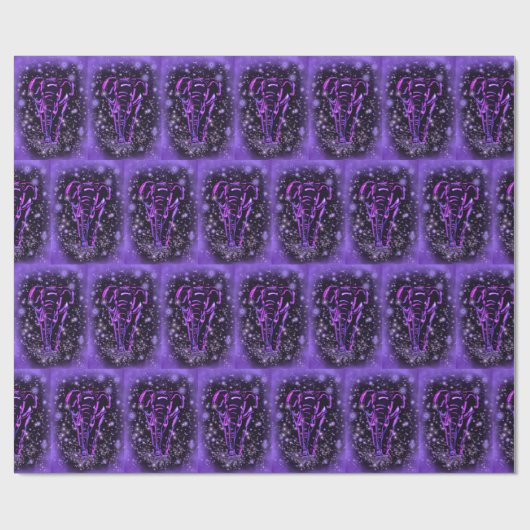 Paarse olifanten inpakpapier (Vlak)