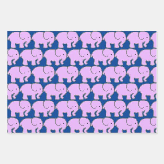 Paarse olifanten ontwerp inpakpapier (Voorkant)