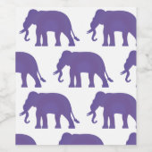 Paarse olifanten wijn etiket (Enkel label)