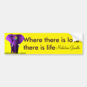 Paarse olifantenbumsticker bumpersticker (Voorkant)