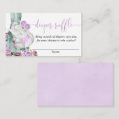 Paarse olifantenkaarten voor het baby shower van l informatiekaartje (Voorkant / Achterkant)