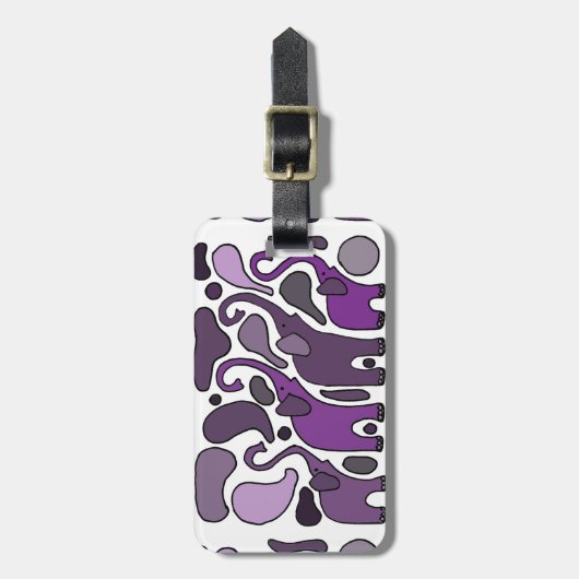 Paarse olifantenkunst Abstract Bagagelabel (Voorkant verticaal)