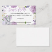 Paarse olifantenluier Raffle Kaart voor een meisje (Voorkant / Achterkant)