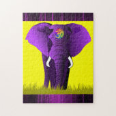 Paarse olifantenpuzzel legpuzzel (Verticaal)