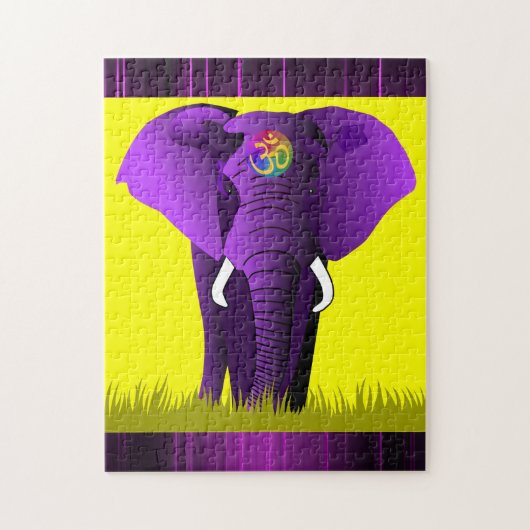 Paarse olifantenpuzzel legpuzzel (Verticaal)