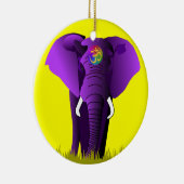 Paarse olifantenversiering keramisch ornament (Rechts)