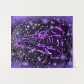 Paarse olifantenwandelingen in de Sterrennacht Wandkleed (Voorkant (horizontaal))