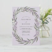 Paarse Olijftak Eucalyptus Bruiloft Kaart (Staand voorkant)