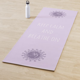 Paarse Om en Mandala Houd kalm en Breedte aan Yogamat