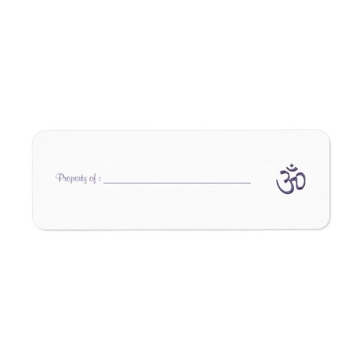 Paarse Om Symbol-eigenschap label (Voorkant)