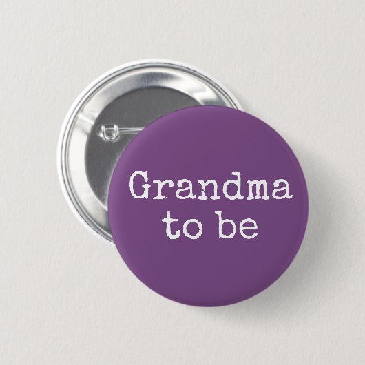 Paarse oma om Baby shower Button te zijn (Voorkant /achterkant)