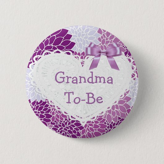 Paarse oma om Baby shower Button te zijn (Voorkant)