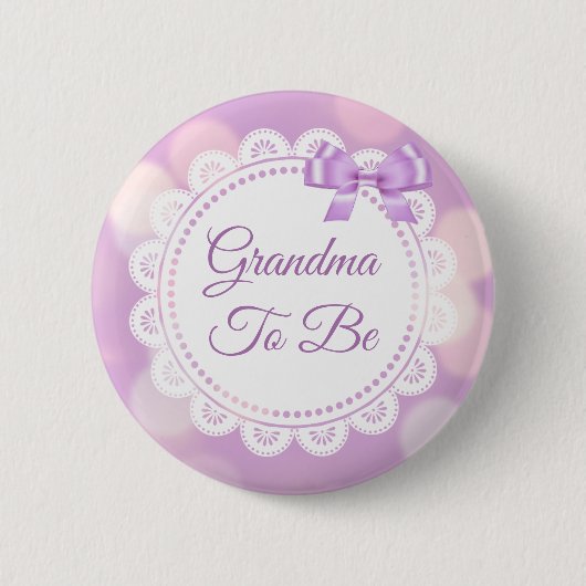 Paarse oma wordt Baby shower Ronde Button 5,7 Cm (Voorkant)