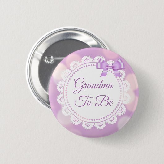Paarse oma wordt Baby shower Ronde Button 5,7 Cm (Voorkant /achterkant)