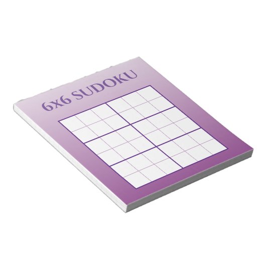 Paarse Ombre 6x6 Sudoku Grid Sjabloon Notitieblok (Schuin)