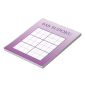 Paarse Ombre 6x6 Sudoku Grid Sjabloon Notitieblok (Linkerzijde)