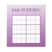Paarse Ombre 6x6 Sudoku Grid Sjabloon Notitieblok (Voorkant)