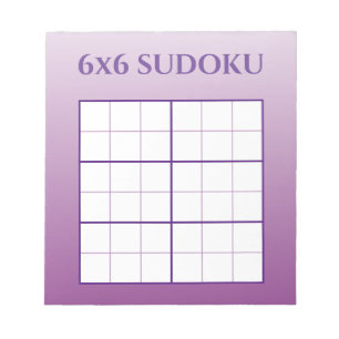 Paarse Ombre 6x6 Sudoku Grid Sjabloon Notitieblok