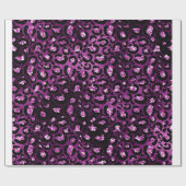 Paarse ombre & Black Glam Glitter Leopard Spots Cadeaupapier (Vlak)
