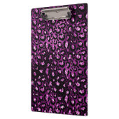 Paarse ombre & Black Glam Glitter Leopard Spots Klembord (Links)