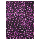 Paarse ombre & Black Glam Glitter Leopard Spots Klembord (Achterkant)