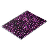 Paarse ombre & Black Glam Glitter Leopard Spots Notitieboek (Linkerzijde)