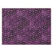 Paarse ombre & Black Glam Glitter Leopard Spots Tafelkleed (Voorkant (Horizontaal))