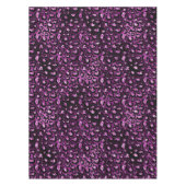 Paarse ombre & Black Glam Glitter Leopard Spots Tafelkleed (Voorkant)