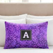 Paarse ombre bladpatroon monogram vet modern