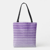 Paarse Ombre Chevron Persoonlijke Canvas tas (Achterkant)