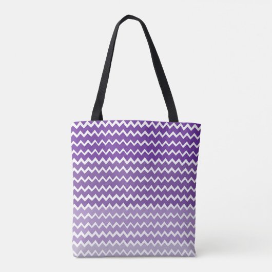 Paarse Ombre Chevron Persoonlijke Canvas tas (Achterkant)