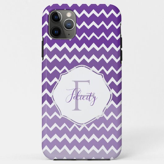 Paarse Ombre Chevron Persoonlijke iPhone Case (Achterkant)
