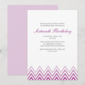 Paarse Ombre Chevrons Birthday Kaart (Voorkant / Achterkant)