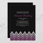 Paarse Ombre Chevrons Verjaardag Kaart (Voorkant / Achterkant)