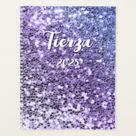 Paarse Ombre Chunky Glitter gepersonaliseerd Planner
