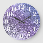 Paarse Ombre Chunky Glitter Grote Klok (Voorkant)