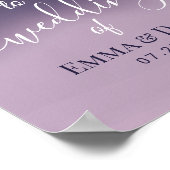Paarse Ombre Elegant Wedding Welkom Poster (Hoek)