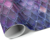 Paarse ombre- en glitterdrakenschalen schetsen cadeaupapier (Rol Hoek)