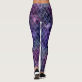 Paarse ombre- en glitterdrakenschalen schetsen leggings (Achterkant)