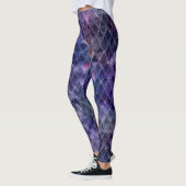 Paarse ombre- en glitterdrakenschalen schetsen leggings (Links)