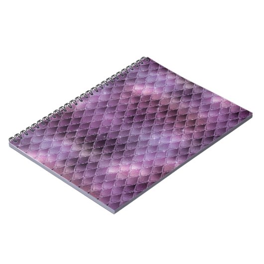 Paarse ombre- en glitterdrakenschalen schetsen notitieboek (Linkerzijde)