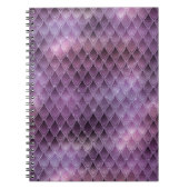 Paarse ombre- en glitterdrakenschalen schetsen notitieboek (Voorkant)
