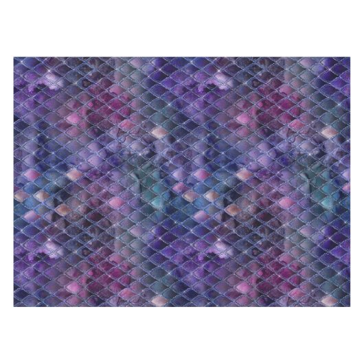 Paarse ombre- en glitterdrakenschalen schetsen tafelkleed (Voorkant (Horizontaal))