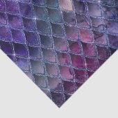 Paarse ombre- en glitterdrakenschalen schetsen tissuepapier (Detail)