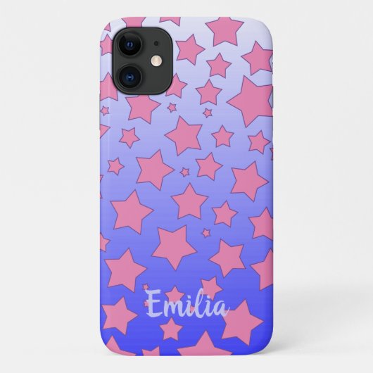 Paarse Ombre en Roze Stars Case-Mate iPhone Case (Achterkant)