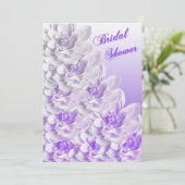 Paarse Ombre Floral Bridal Shower Kaart (Staand voorkant)