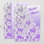 Paarse Ombre Floral Bridal Shower Kaart (Voorkant / Achterkant)