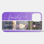 Paarse Ombre Fotocollage Familie Foto's Sjabloon Case-Mate iPhone Case (Achterkant (horizontaal))